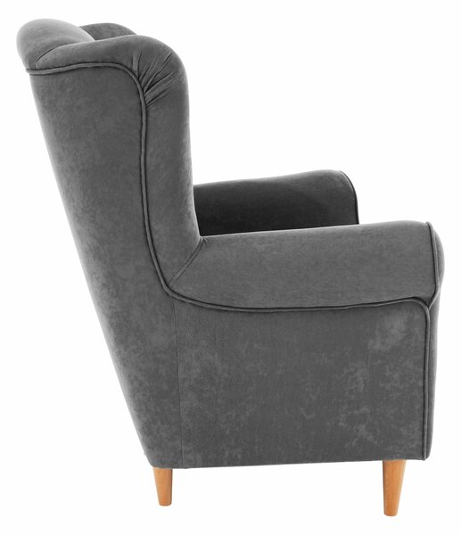 KONDELA Fotoliu, textil gri, CHARLOT