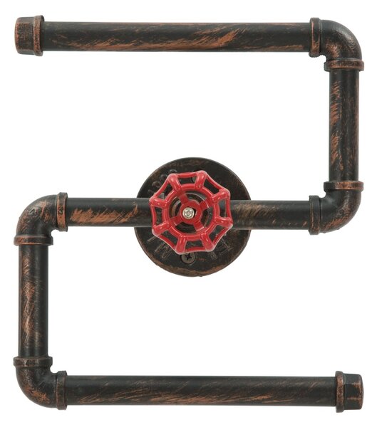 Suport metalic pentru hartie igienica Manhattan Double Negru / Rosu, l24xA11xH27 cm