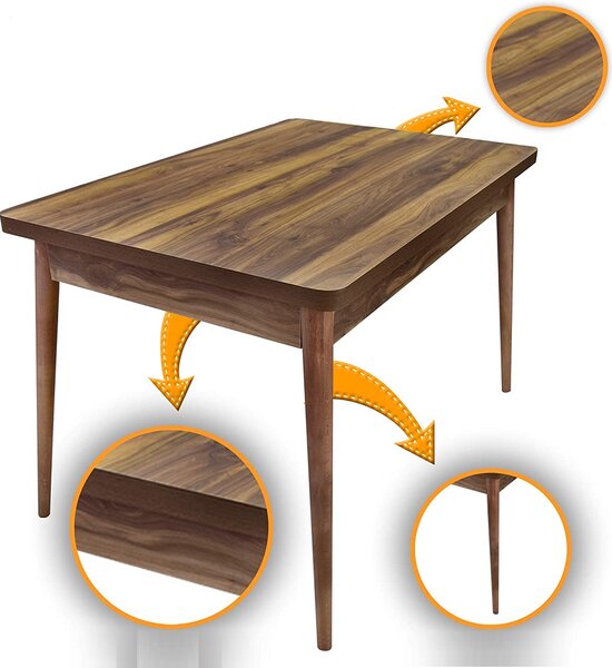 Masa bucatarie Brigitte, culoare nuc, 120 cm
