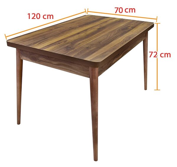 Masa bucatarie Brigitte, culoare nuc, 120 cm