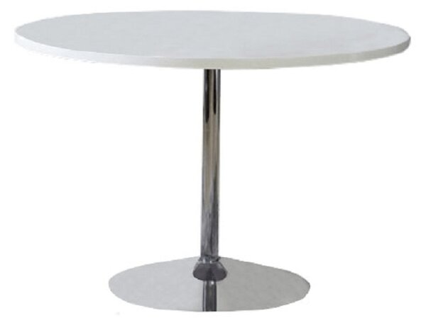 Masa de bucătărie, albă, extra strălucire, diametru 100 cm, PAULIN