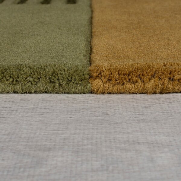Covor verde țesut manual din lână 120x180 cm Lozenge – Flair Rugs