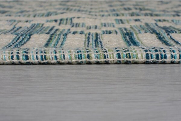 Covor din bumbac Flair Rugs Leela, 60 x 200 cm, bej - albastru
