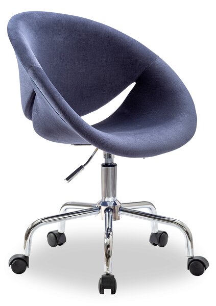 Scaun de birou pentru copii, tapitat cu stofa Relax Navy Blue, l61xA54xH88-95 cm