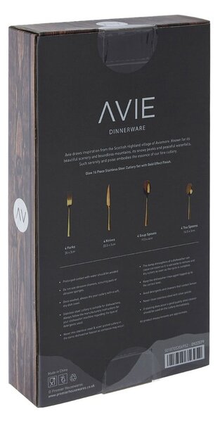 Tacâmuri din oțel inoxidabil auriu 16 buc. Avie – Premier Housewares
