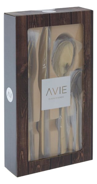 Tacâmuri din oțel inoxidabil auriu 16 buc. Avie – Premier Housewares