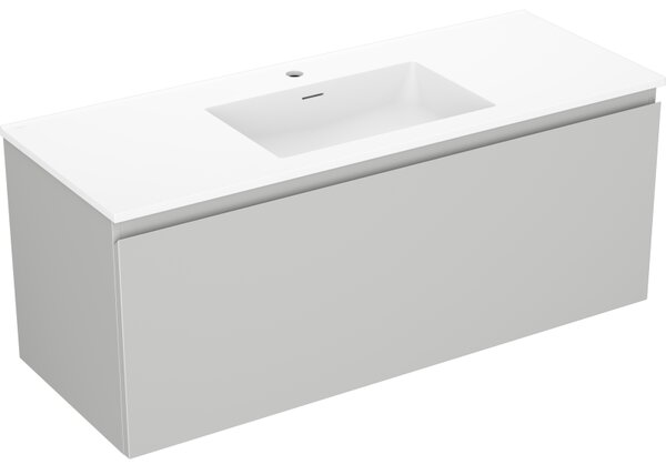 Mexen Orio, mobilier de baie 120 cm cu lavoar Otis, 1 sertar, gri mat/alb mat, 91A10-12047-1-BF62-W18M01