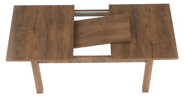 KONDELA Masă extensibilă pentru dining, stejar lefkas închis, 160-203x90 cm, MONTANA STW