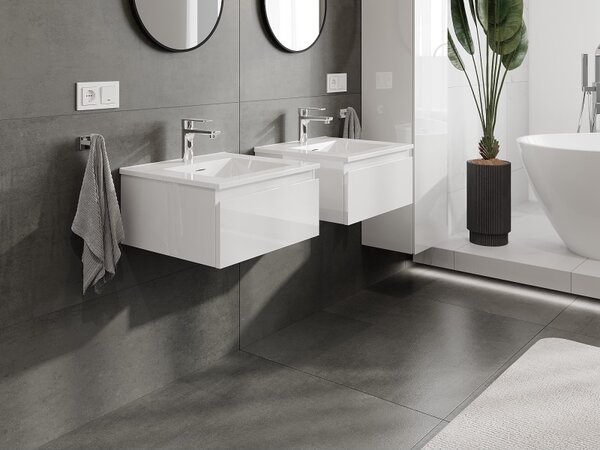Mexen Orio, mobilier de baie 50 cm cu lavoar Otis, 1 sertar, alb lucios, 91A10-05023-1-BF00-W18M00