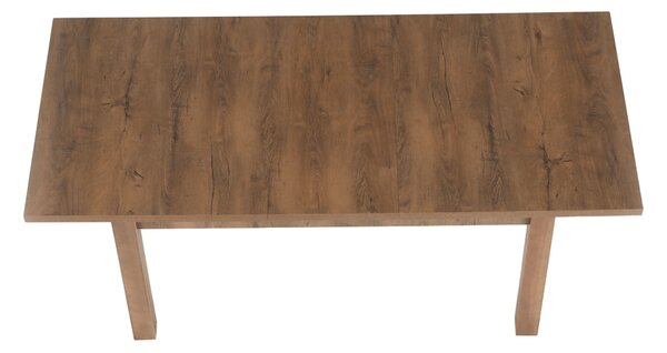KONDELA Masă extensibilă pentru dining, stejar lefkas închis, 160-203x90 cm, MONTANA STW