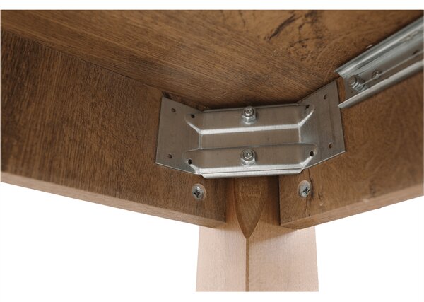 KONDELA Masă extensibilă pentru dining, stejar lefkas închis, 160-203x90 cm, MONTANA STW