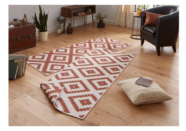 Covor adecvat pentru exterior NORTHRUGS Malta, 80 x 250 cm, maro - crem