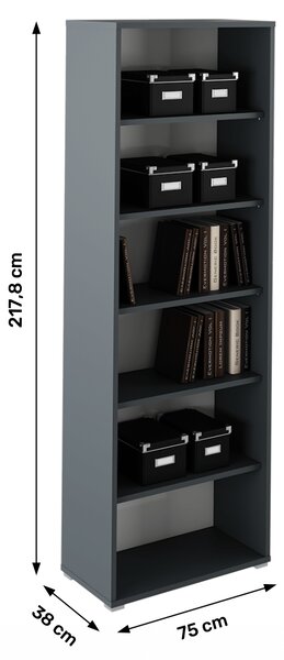 KONDELA Raft înalt, grafit, RIOMA NEW TYP 01