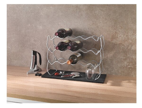 Suport cu 3 nivele pentru 12 sticle de vin Metaltex Wine, lungime 45 cm