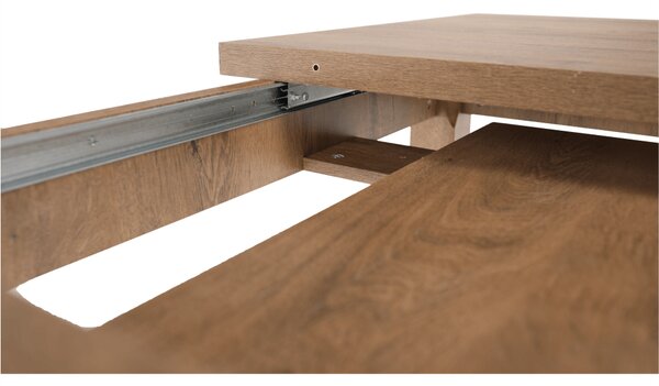 KONDELA Masă extensibilă pentru dining, stejar lefkas închis, 160-203x90 cm, MONTANA STW
