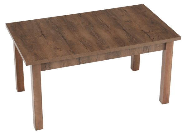 KONDELA Masă extensibilă pentru dining, stejar lefkas închis, 160-203x90 cm, MONTANA STW