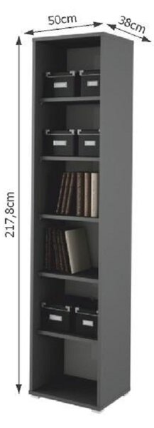 KONDELA Raft înalt, grafit, RIOMA NEW TYP 02