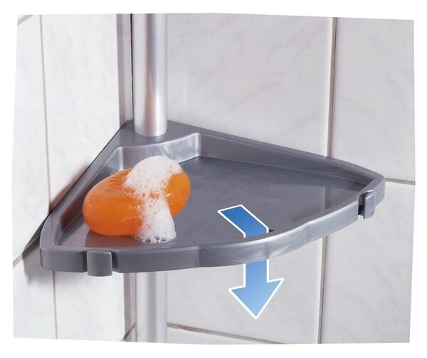 Raft telescopic de perete pentru baie Wenko Easy, gri