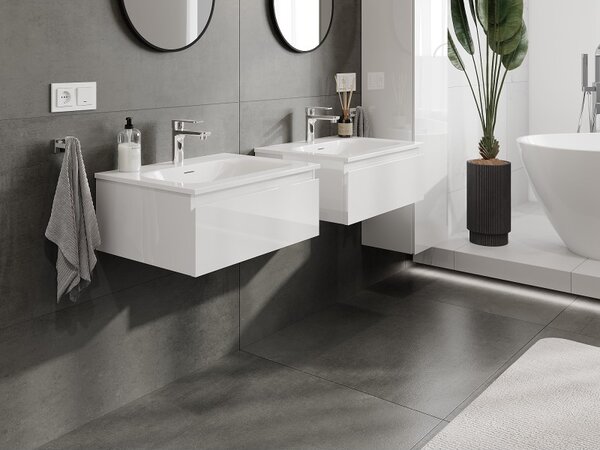 Mexen Orio, mobilier baie 60 cm cu lavoar Vela, 1 sertar, alb lucios, 91A10-06023-1-BF00-W23M00