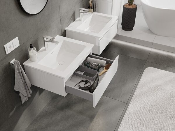 Mexen Orio, mobilier de baie 60 cm cu lavoar Otis, 1 sertar, alb lucios, 91A10-06023-1-BF00-W18M00