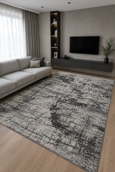 Covor Sufragerie Dormitor, Model Fayno 7146 691, Gri Antiderapant 80x150