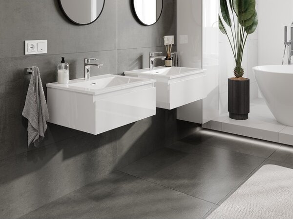 Mexen Orio, mobilier de baie 60 cm cu lavoar Otis, 1 sertar, alb lucios, 91A10-06023-1-BF00-W18M00