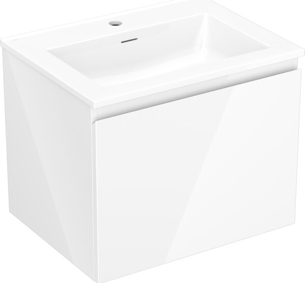 Mexen Orio, mobilier de baie 60 cm cu lavoar Otis, 1 sertar, alb lucios, 91A10-06047-1-BF00-W18M00