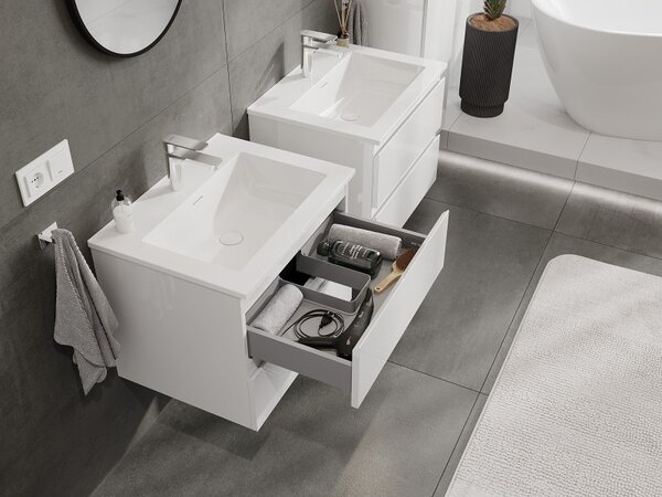 Mexen Orio, mobilier de baie 60 cm cu lavoar Otis, 2 sertare, alb lucios, 91A10-06047-2-BFF00-W18M00