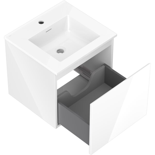 Mexen Orio, mobilier de baie 50 cm cu lavoar Otis, 1 sertar, alb lucios, 91A10-05047-1-BF00-W18M00