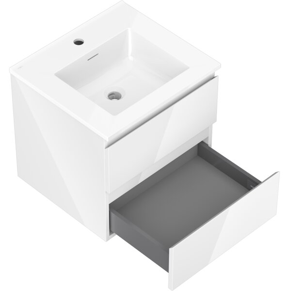 Mexen Orio, mobilier de baie 50 cm cu lavoar Otis, 2 sertare, alb lucios, 91A10-05047-2-BFF00-W18M00