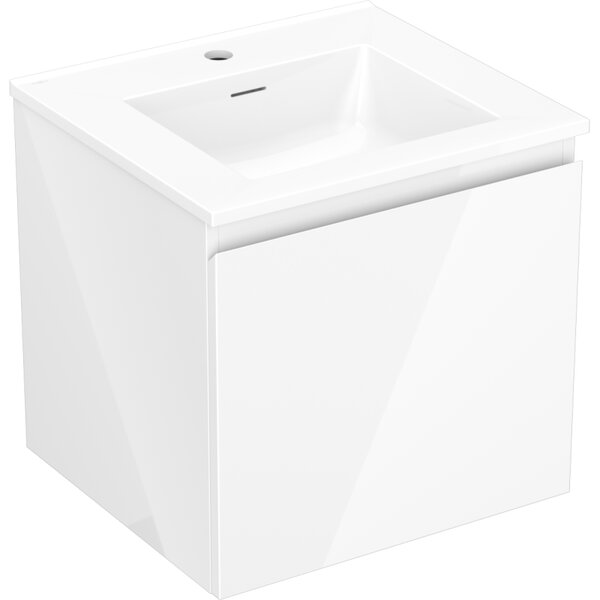 Mexen Orio, mobilier de baie 50 cm cu lavoar Otis, 1 sertar, alb lucios, 91A10-05047-1-BF00-W18M00