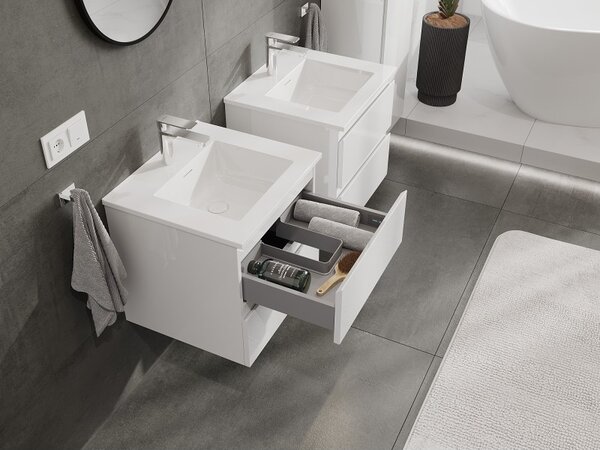 Mexen Orio, mobilier de baie 50 cm cu lavoar Otis, 2 sertare, alb lucios, 91A10-05047-2-BFF00-W18M00