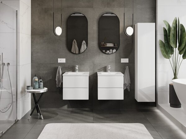 Mexen Orio, mobilier de baie 50 cm cu lavoar Otis, 2 sertare, alb lucios, 91A10-05047-2-BFF00-W18M00