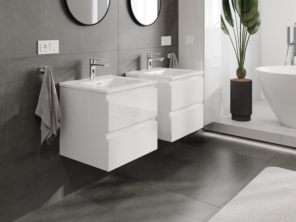 Mexen Orio, mobilier de baie 50 cm cu lavoar Otis, 2 sertare, alb lucios, 91A10-05047-2-BFF00-W18M00