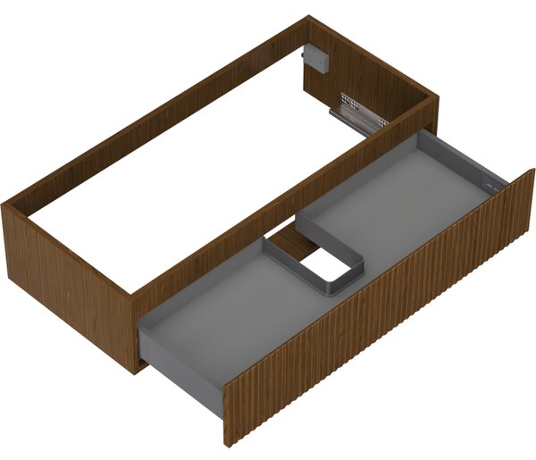 Mexen Rivel, mobilier baie 100 cm, 1 sertar, canelat, nuc, 91A20-10023-1-BF86