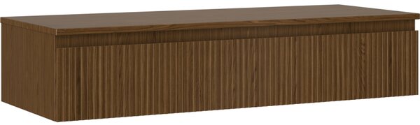 Mexen Rivel, mobilier de baie sub chiuvetă 120 cm cu partea superioară, 1 sertar, canelat, nuc, 91A20-12023-1-BFC86