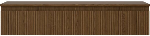 Mexen Rivel, mobilier de baie sub chiuvetă 120 cm cu partea superioară, 1 sertar, canelat, nuc, 91A20-12023-1-BFC86