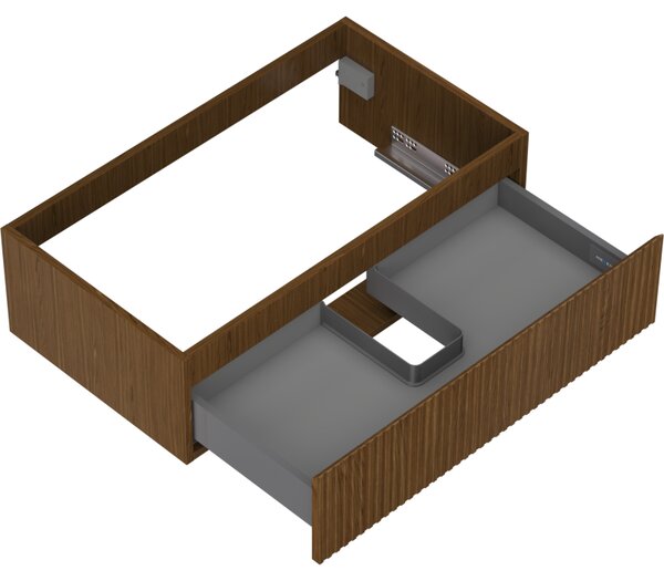 Mexen Rivel, mobilier baie 80 cm, 1 sertar, canelat, nuc, 91A20-08023-1-BF86