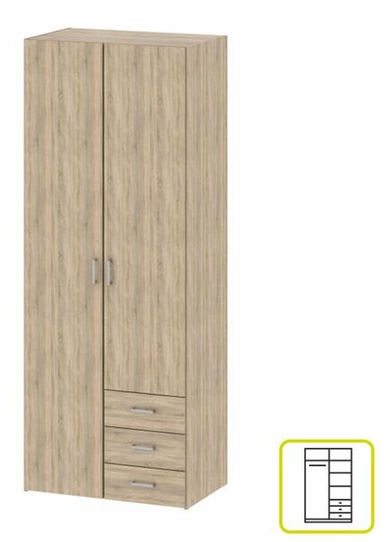 KONDELA Dulap, 2 uşi, stejar sonoma, GWEN 70425