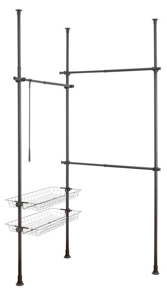 Suport pentru haine negru telescopic din metal Herkules – Wenko