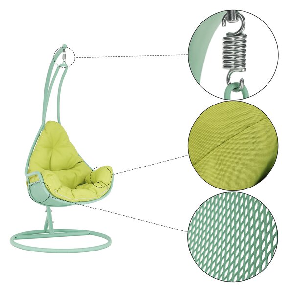 KONDELA Balansoar suspendat , neomint / verde, TALISE