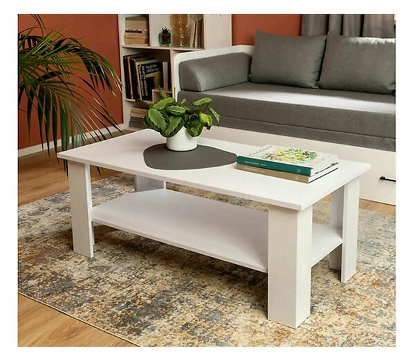 Masuta cafea Nepo Plus, alb, PAL, 115X56X46 cm