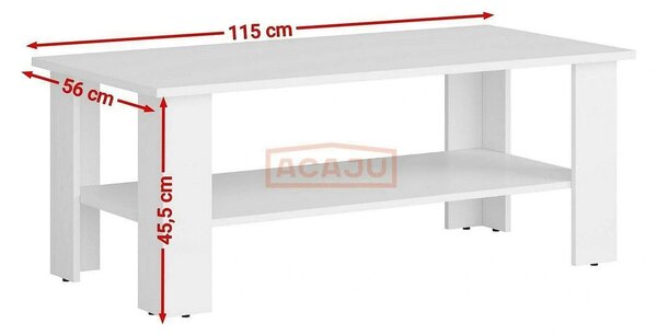 Masuta cafea Nepo Plus, alb, PAL, 115X56X46 cm
