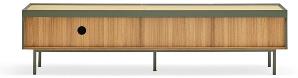 Masă TV verde/în culoare naturală cu aspect de lemn de stejar 180x45 cm Arista – Teulat