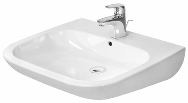 Duravit D-Code lavoar 60x55.5 cm dreptunghiular clasică pentru persoane cu dizabilități alb luciu 23126000002