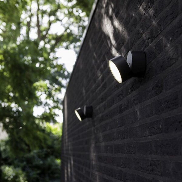 LUTEC Lampă de exterior cu LED TRUMPET, gri închis, Ø 9 cm, metal, IP54, Gri, Aluminiu, Modern