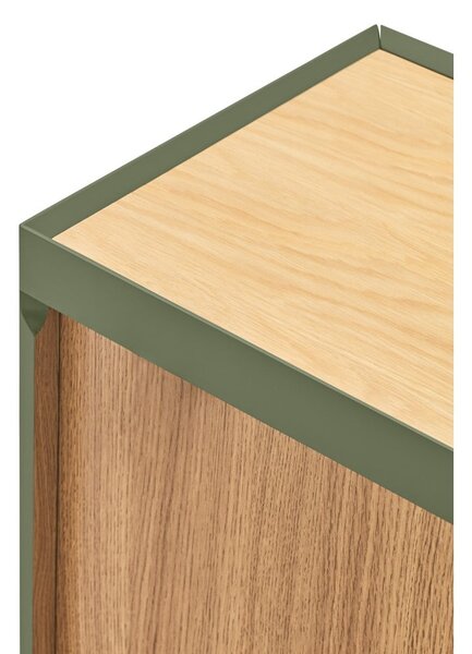 Masă TV verde/în culoare naturală cu aspect de lemn de stejar 180x45 cm Arista – Teulat