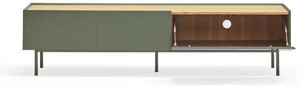 Masă TV verde/în culoare naturală cu aspect de lemn de stejar 180x45 cm Arista – Teulat