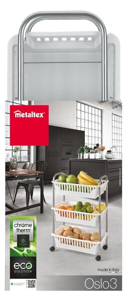 Raft mobil cu 3 coșuri Metaltex Oslo, înălțime 63 cm