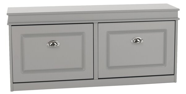 KONDELA Pantofar, 2 compartimente, gri, SEBER TYP 4